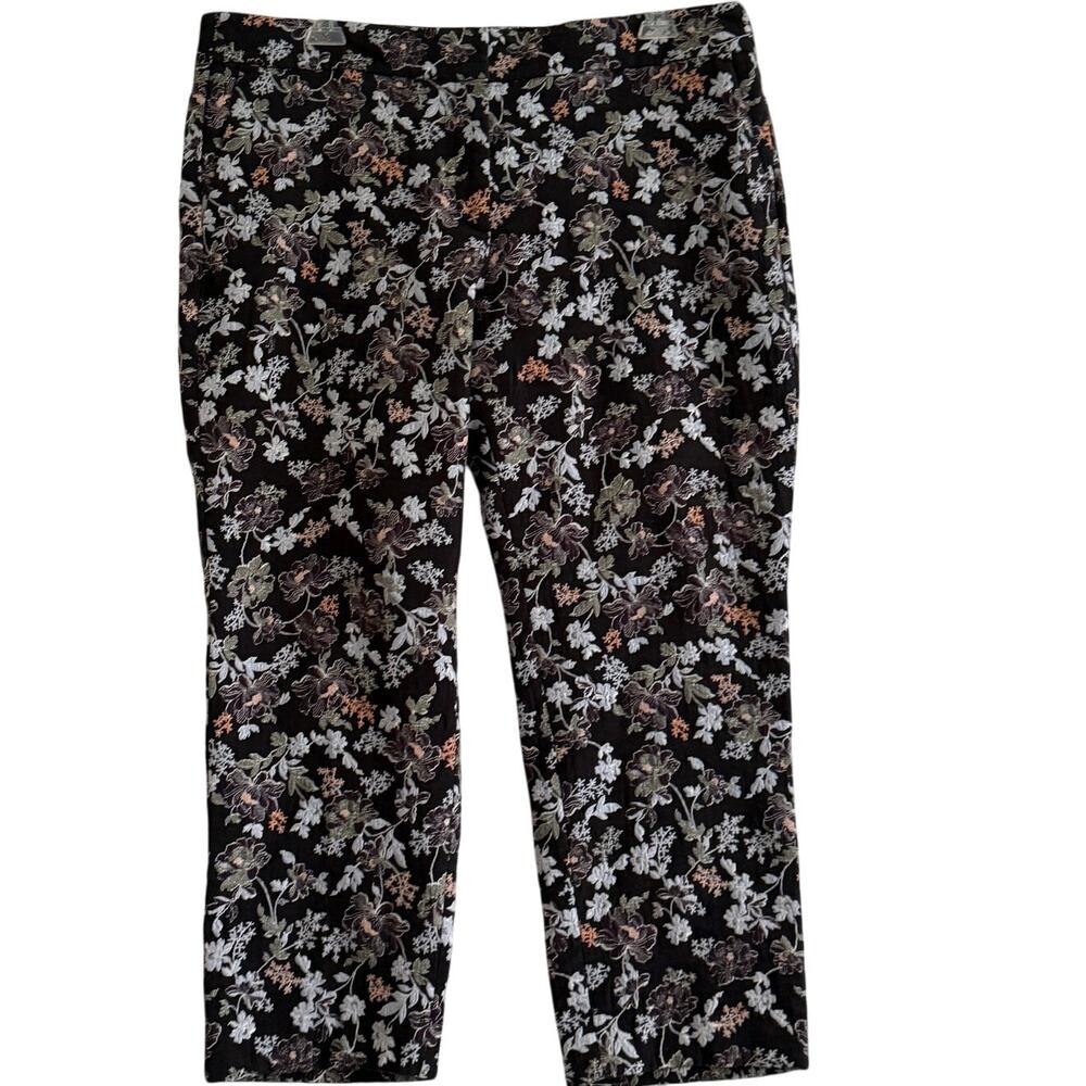 Loft Julie Floral Jacquard Embroidered Pencil Pants Sz 18 Career Whimsigoth Y2K